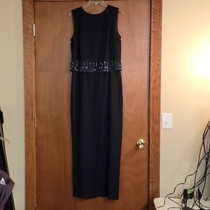 Classy formal black dress.